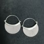 FINE SILVER EARRINGS NO STONE CRAFT VINTAGE DANGLES 13g HUGGIE BIG CURVE #RE072