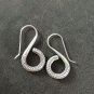 FINE SILVER EARRINGS CRAFT VINTAGE WOMEN DANGLES 11g CARVED ENGRAVED #REE99