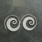 FINE SILVER EARRINGS NO STONE CRAFT VINTAGE DANGLES 8g SPIRAL ELEGANT #REE46