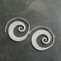 FINE SILVER EARRINGS NO STONE CRAFT VINTAGE DANGLES 8g SPIRAL ELEGANT #REE46