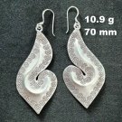 FINE SILVER EARRINGS CRAFT VINTAGE WOMEN DANGLES 10g ELEGANT BIG CHARMS #REE59