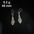 FINE SILVER EARRINGS CRAFT VINTAGE DANGLES 5g Glimmering vintage fish #RE247