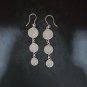 FINE SILVER EARRINGS CRAFT VINTAGE WOMEN DANGLES 7g TRILPE ROUND #RE138