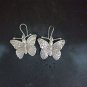 FINE SILVER EARRINGS CRAFT VINTAGE DANGLES 10g Intricate Glam butterfly #RE258