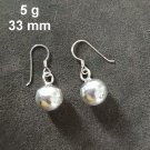 FINE SILVER EARRINGS CRAFT VINTAGE WOMEN DANGLES 5g SIMPLE BALL CHARMS #REE93