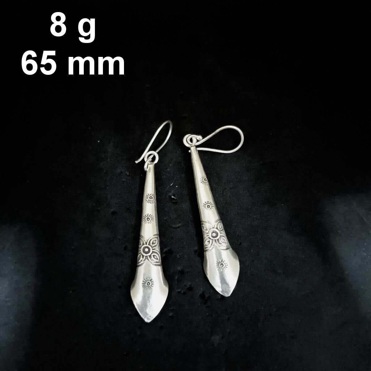 FINE SILVER EARRINGS CRAFT VINTAGE DANGLES 8g Intricate Nostalgic #RE260