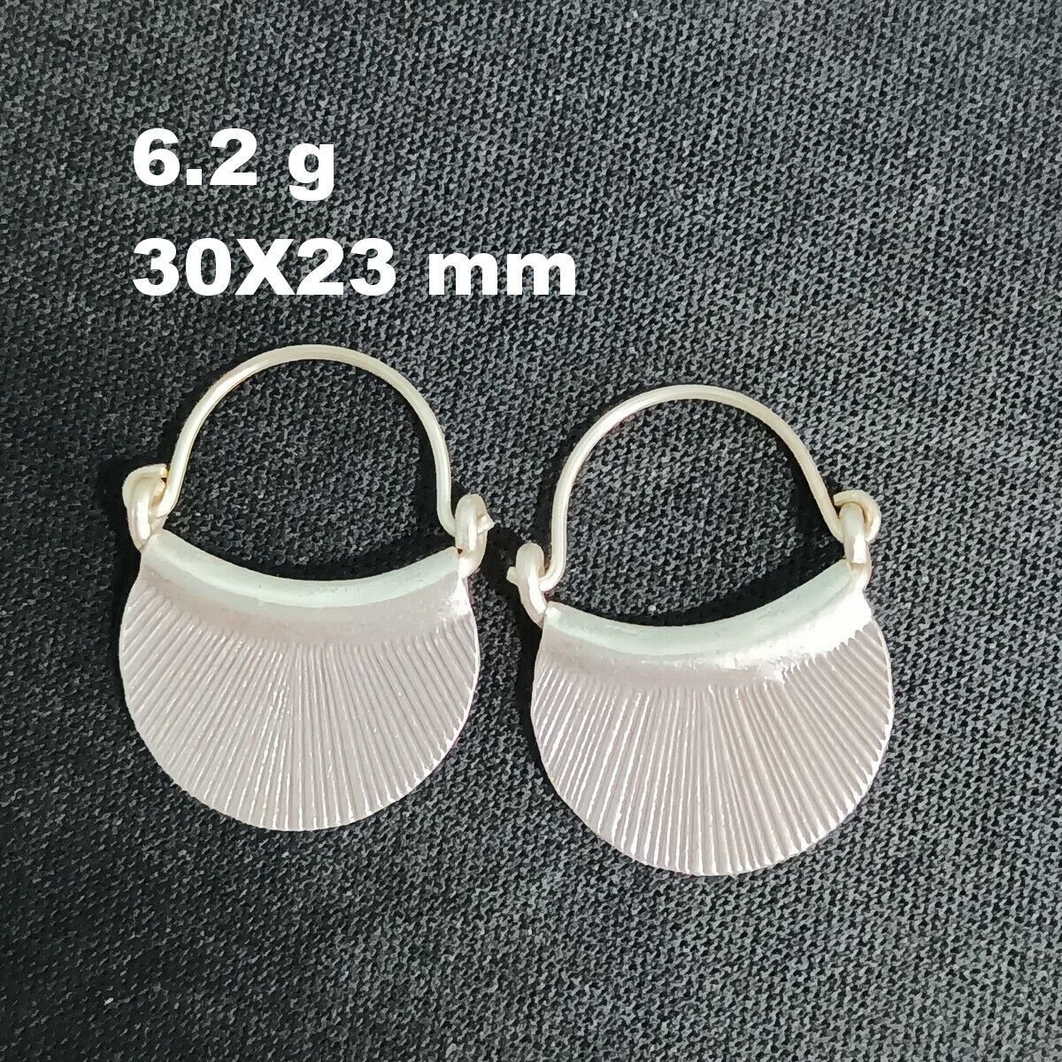 FINE SILVER EARRINGS NO STONE CRAFT VINTAGE DANGLES 6g MINI HUGGIE MARK #RE074