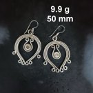 FINE SILVER EARRINGS CRAFT VINTAGE WOMEN DANGLES 9g TULIP LINE #RE136
