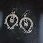 FINE SILVER EARRINGS CRAFT VINTAGE WOMEN DANGLES 9g TULIP LINE #RE136