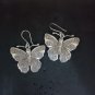 FINE SILVER EARRINGS CRAFT VINTAGE DANGLES 10g Moonlit butterfly #RE241