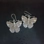 FINE SILVER EARRINGS CRAFT VINTAGE DANGLES 10g Moonlit butterfly #RE241