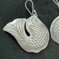 FINE SILVER EARRINGS CRAFT VINTAGE WOMEN DANGLES 12g FUNNY BIG FISH #REE61