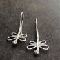 FINE SILVER EARRINGS NO STONE CRAFT VINTAGE DANGLES 8g CUTE DRAGONFLY #RE059