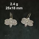 FINE SILVER EARRINGS CRAFT VINTAGE WOMEN DANGLES 2g MINI FUNNY DRAGONFLY #RE153