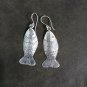 FINE SILVER EARRINGS CRAFT VINTAGE DANGLES 7g Bohemian Spirit fish #RE215