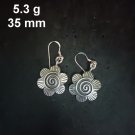 FINE SILVER EARRINGS CRAFT VINTAGE DANGLES 5g Whimsical Spiral Artisan #RE179