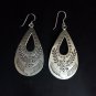 FINE SILVER EARRINGS CRAFT VINTAGE DANGLES 11g Geometric Statement #RE164