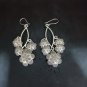 FINE SILVER EARRINGS CRAFT VINTAGE DANGLES 12g Blossom Floral #RE254