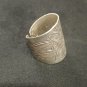 FINE SOLID SILVER RING FIXED SIZE VINTAGE 9g MAGIC SEAL CARVED BAND #RR082