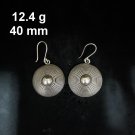 FINE SILVER EARRINGS CRAFT VINTAGE DANGLES 12g Gothic Glam round #RE252