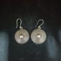 FINE SILVER EARRINGS CRAFT VINTAGE DANGLES 12g Gothic Glam round #RE252