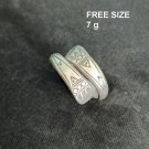 FINE SOLID SILVER RING ADJUSTABLE SIZE VINTAGE 7g CARVED COIL BAND #RR029