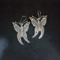 FINE SILVER EARRINGS CRAFT VINTAGE DANGLES 10g Enchanted Forest butterfly #RE263