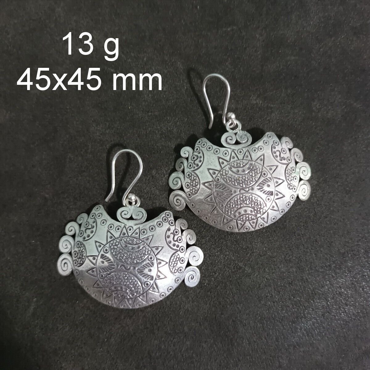 FINE SILVER EARRINGS CRAFT VINTAGE DANGLES 13g Artisan Refined Beauty #RE227