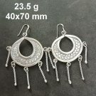 FINE SILVER EARRINGS CRAFT VINTAGE WOMEN DANGLES 23g LUXUARY TRIBE WELLE #REE89