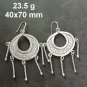 FINE SILVER EARRINGS CRAFT VINTAGE WOMEN DANGLES 23g LUXUARY TRIBE WELLE #REE89