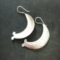 FINE SILVER EARRINGS CRAFT VINTAGE WOMEN DANGLES 9g HAMMERED CURVED #REE62