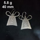 FINE SILVER EARRINGS CRAFT VINTAGE DANGLES 5g Geometric Tribal charms #RE161