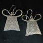 FINE SILVER EARRINGS CRAFT VINTAGE DANGLES 5g Geometric Tribal charms #RE161