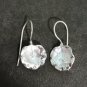 FINE SILVER EARRINGS CRAFT VINTAGE WOMEN DANGLES 3g SERRATED BON  #RE110