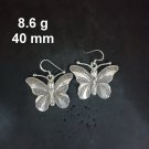 FINE SILVER EARRINGS CRAFT VINTAGE DANGLES 8g Antique Allure butterfly #RE242
