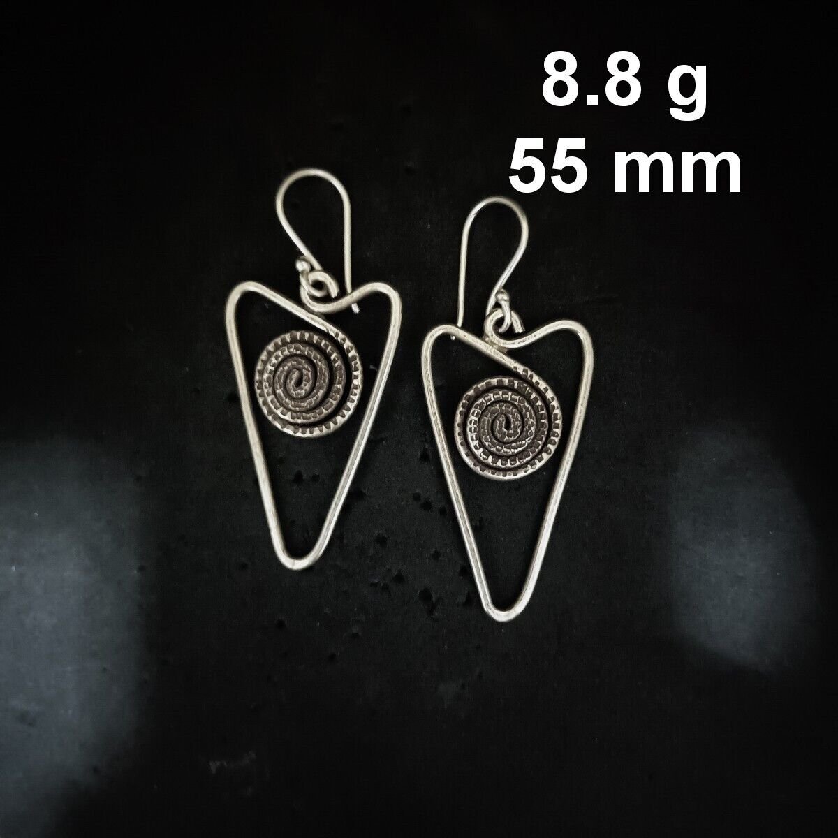 FINE SILVER EARRINGS CRAFT VINTAGE DANGLES 8g Celestial Elegance Arrow #RE300