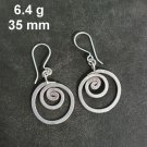 FINE SILVER EARRINGS CRAFT VINTAGE WOMEN DANGLES 6g FILIGREE ROUND CHARMS #RE101