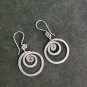 FINE SILVER EARRINGS CRAFT VINTAGE WOMEN DANGLES 6g FILIGREE ROUND CHARMS #RE101