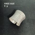 FINE SOLID SILVER RING ADJUSTABLE SIZE VINTAGE 8g ENGRAVED GOTHIC #RR001