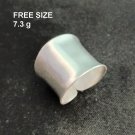 FINE SOLID SILVER RING ADJUSTABLE SIZE VINTAGE 7g PLAIN BAMBOO SHAPE #RR020