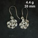 FINE SILVER EARRINGS CRAFT VINTAGE DANGLES 4g SPIRAL RIBBON ROUND #RE172