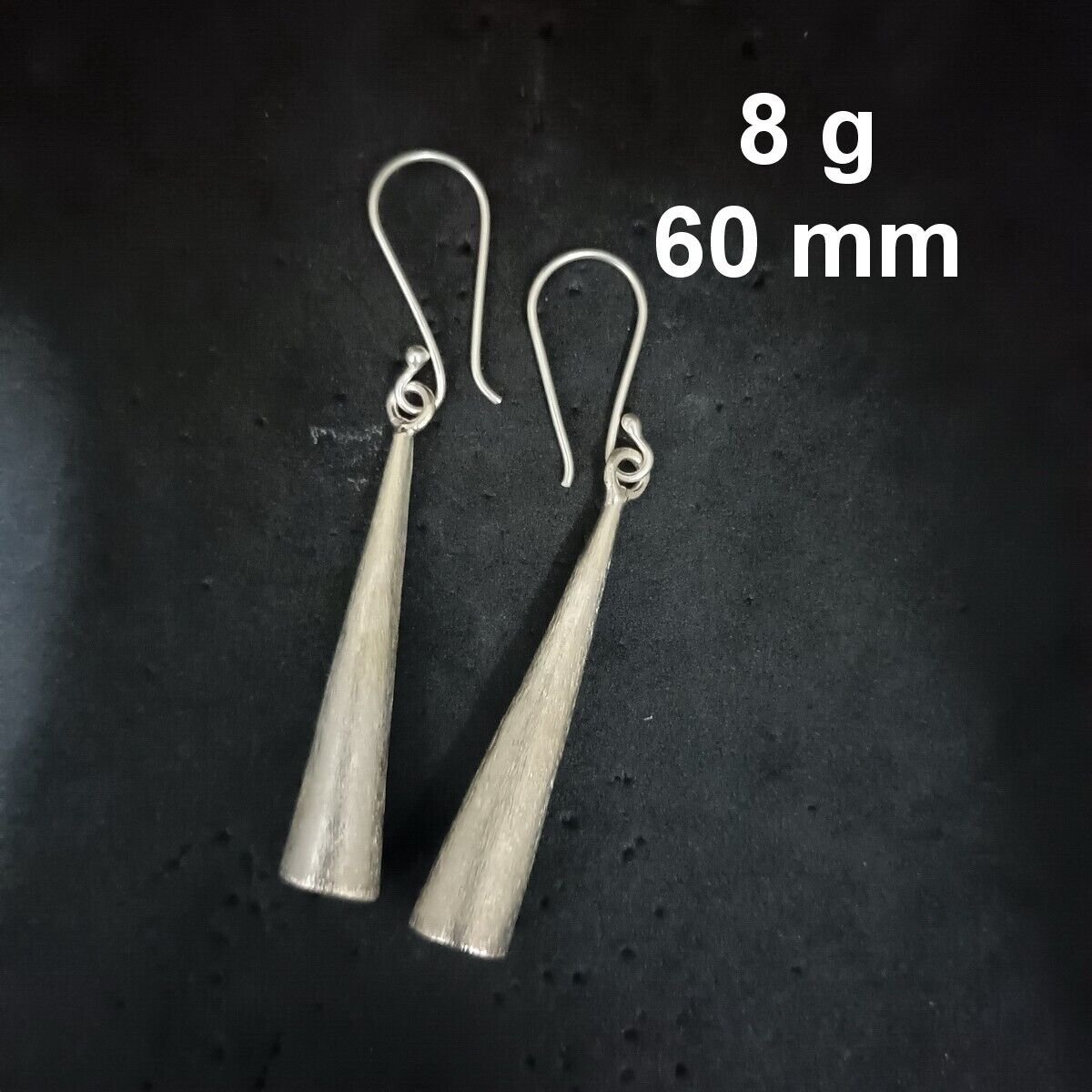 FINE SILVER EARRINGS CRAFT VINTAGE DANGLES 8g Artisan UNIQUE STICK #RE181