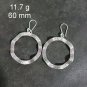 FINE SILVER EARRINGS CRAFT VINTAGE DANGLES 11g Timeless Tides hoop #RE220
