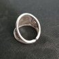 FINE SOLID SILVER RING ADJUSTABLE SIZE VINTAGE 6g GOTHIC STYLE BAND #RR030