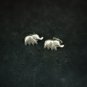 FINE SILVER EARRINGS CRAFT VINTAGE DANGLES 2g MINIMALIST STUD ELEPHANT #RE193