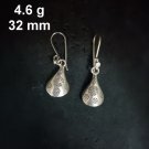 FINE SILVER EARRINGS CRAFT VINTAGE DANGLES 4g Abstract ETHNIC TUBE CHARMS #RE192