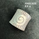 FINE SOLID SILVER RING ADJUSTABLE SIZE VINTAGE 6g SPIRAL CARVED BAND #RR049