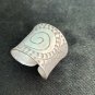 FINE SOLID SILVER RING ADJUSTABLE SIZE VINTAGE 6g SPIRAL CARVED BAND #RR049