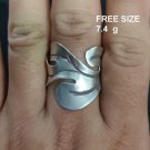 FINE SOLID SILVER RING FIXED SIZE VINTAGE 7g LEAF WRAP BAND #RR077