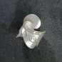 FINE SOLID SILVER RING FIXED SIZE VINTAGE 7g LEAF WRAP BAND #RR077